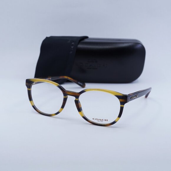 Final Price! Coach HC6102 5441 Honey Stripe Eyeglasses 51mm - Picture 1 of 12